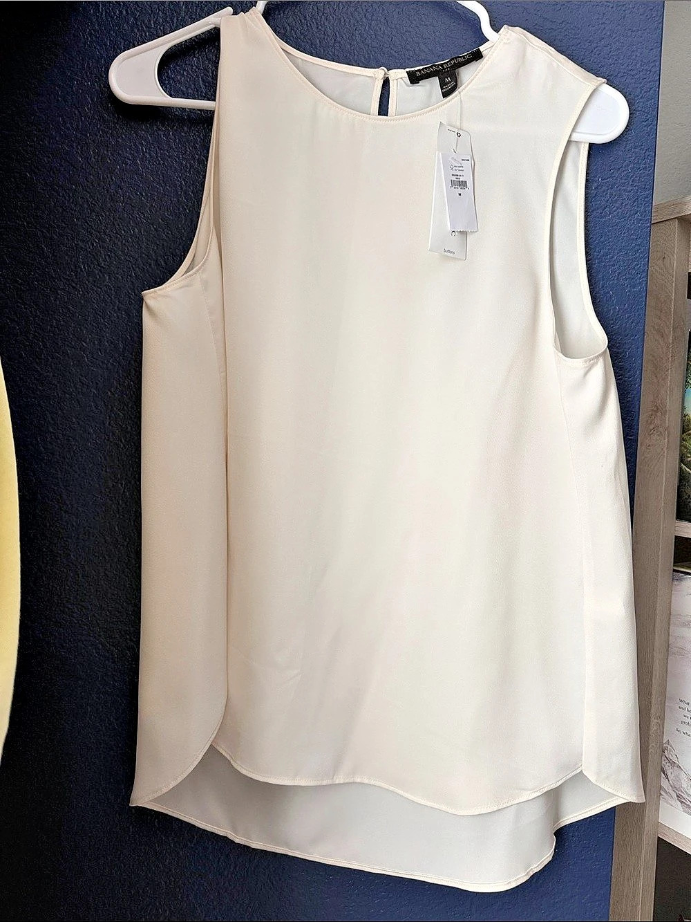 Banana Republic Shell Tank Sleeveless Blouse White Medium